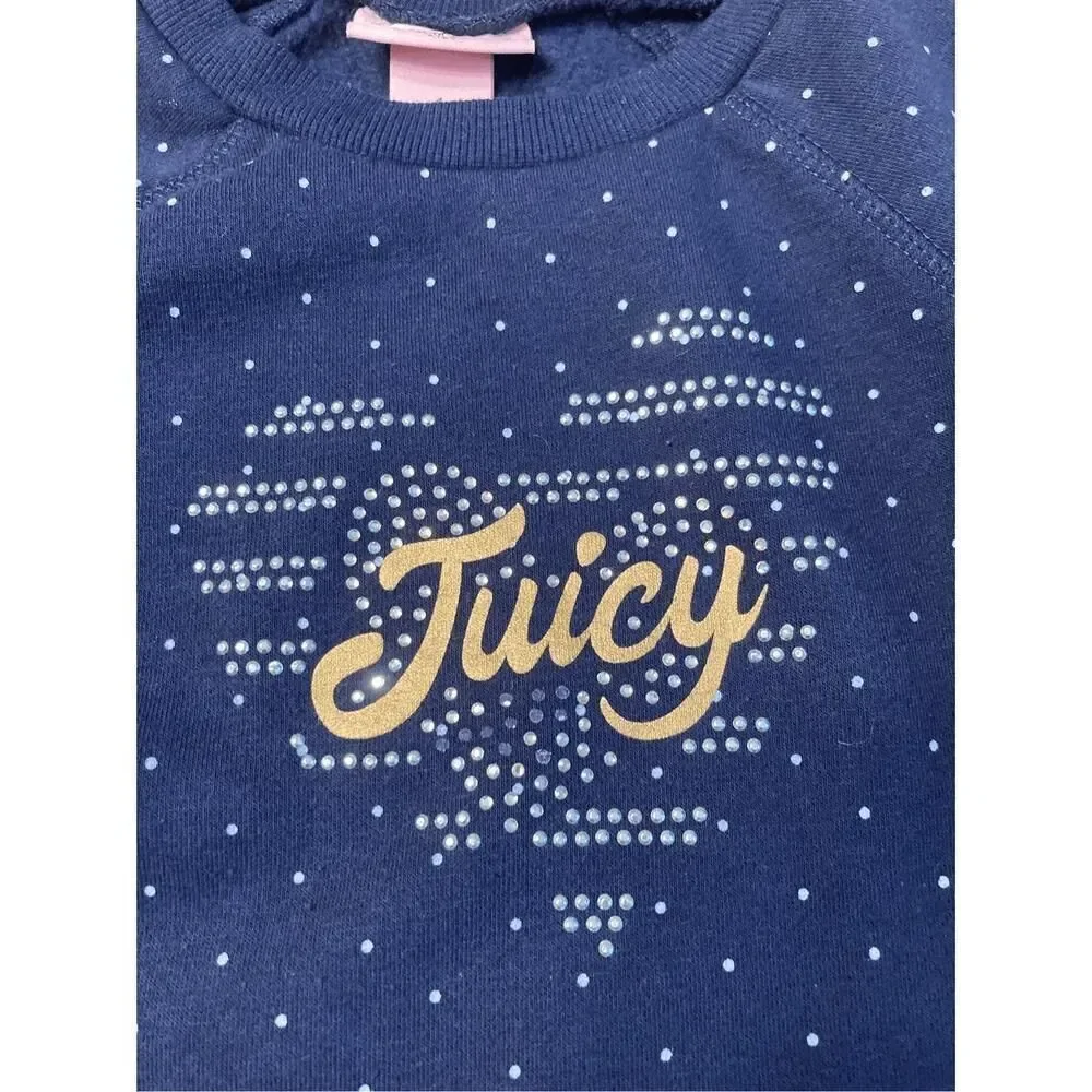 Juicy Couture Size 4 Girls Sweater blue rhinestones
